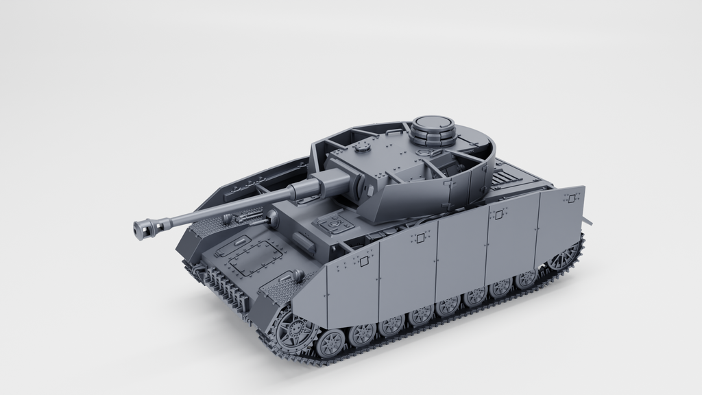 WG3D Panzer IV Ausf.H + side skirts + 3 Tankmen (Germany, WW2)