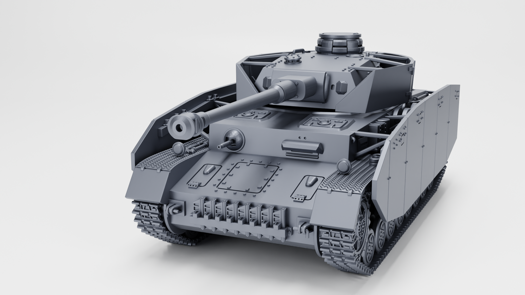 WG3D Panzer IV Ausf.H + side skirts + 3 Tankmen (Germany, WW2)