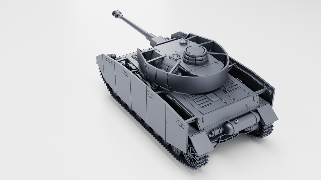 WG3D Panzer IV Ausf.H + side skirts + 3 Tankmen (Germany, WW2)