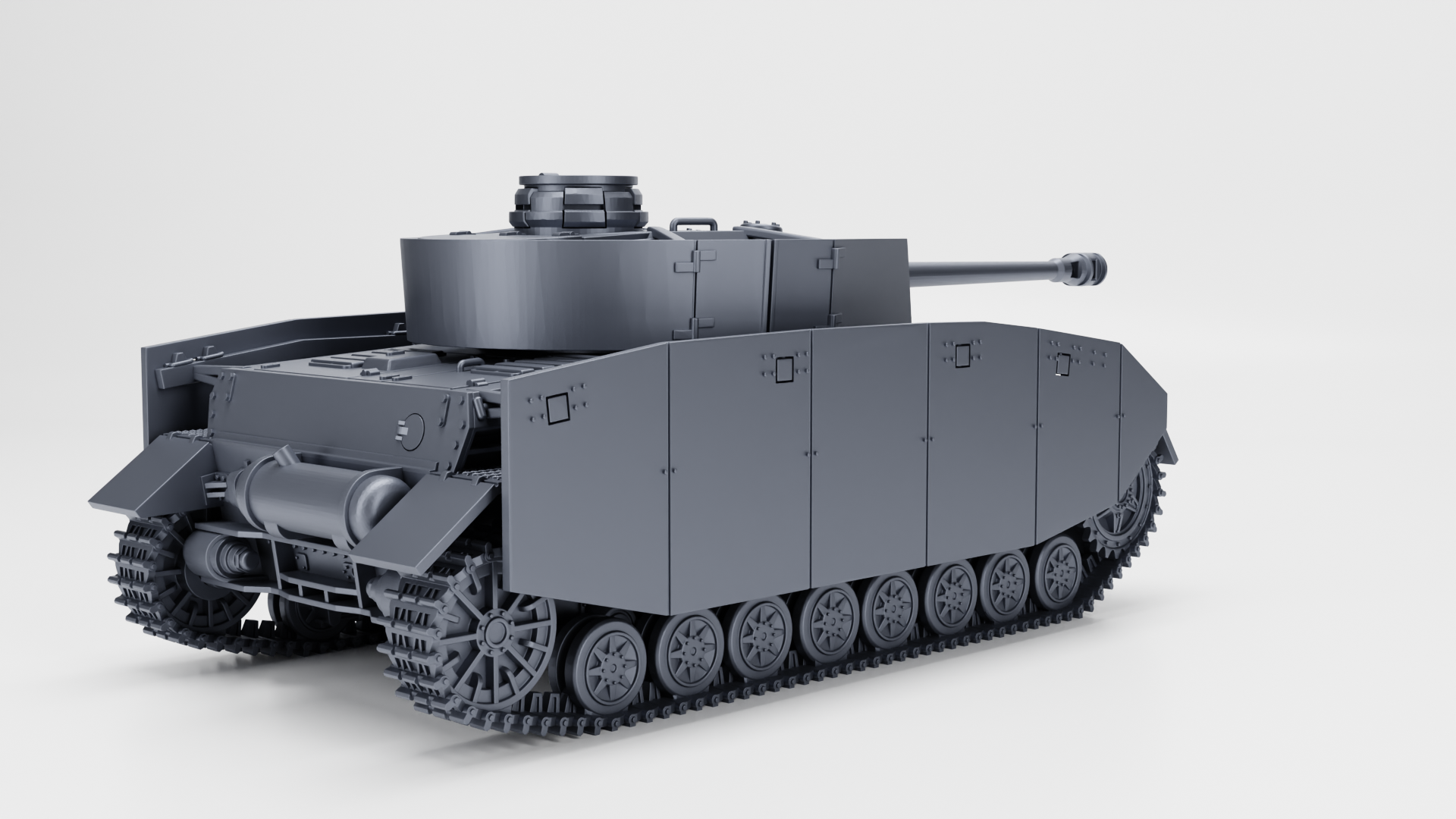 WG3D Panzer IV Ausf.H + side skirts + 3 Tankmen (Germany, WW2)
