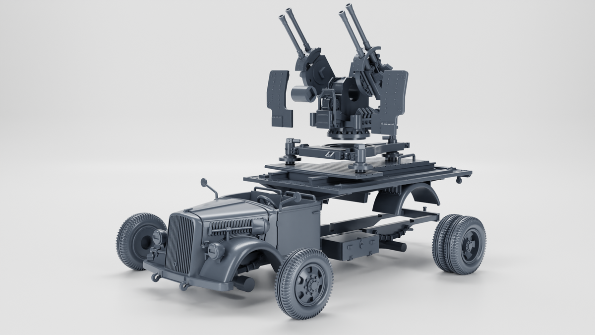 WG3D Opel Blitz with 20mm Flakvierling 38 AA Gun (Germany, WW2)