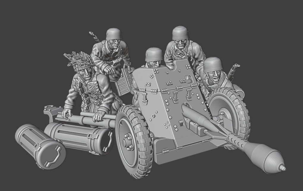 Col.Muller Fallschirmjager PaK36 with Stielgranate 41