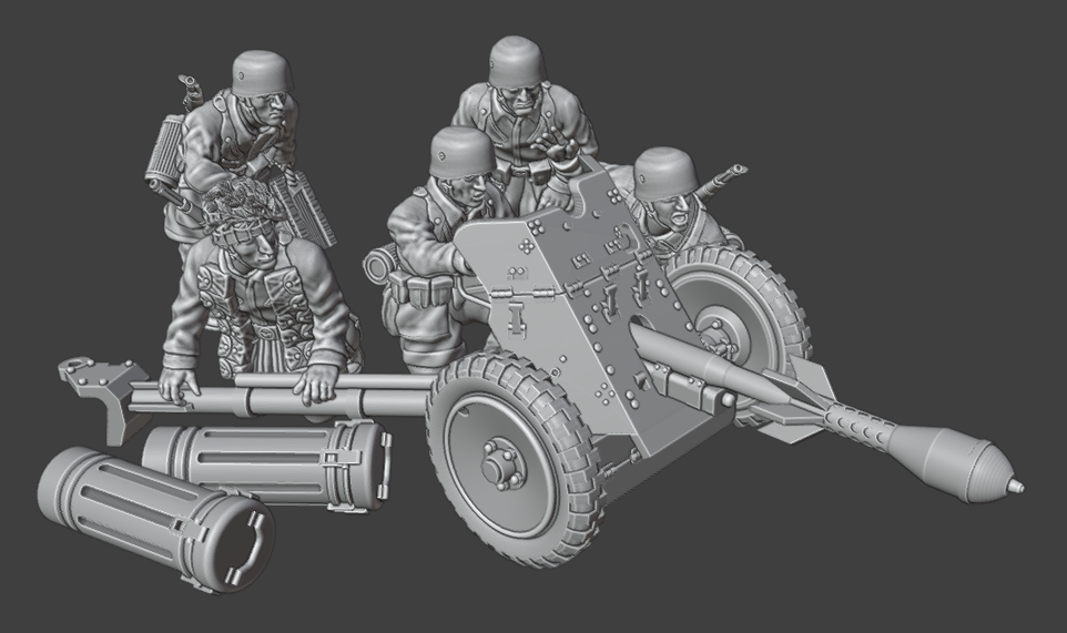 Col.Muller Fallschirmjager PaK36 with Stielgranate 41