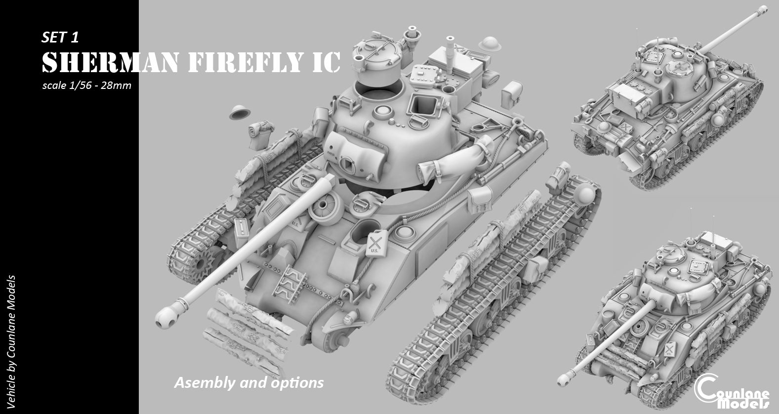 Counlane Sherman Firefly Ic 1944  (UK, Canada, Poland WW2)