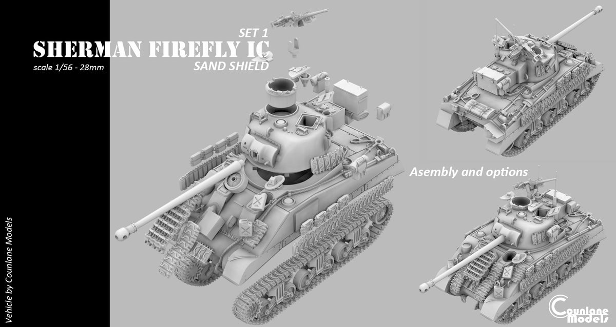 Counlane Sherman Firefly Ic Sand Shield 1944  (UK, Canada, Poland WW2)