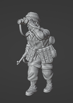 Col.Muller German Paratrooper NCO observing with binoculars.