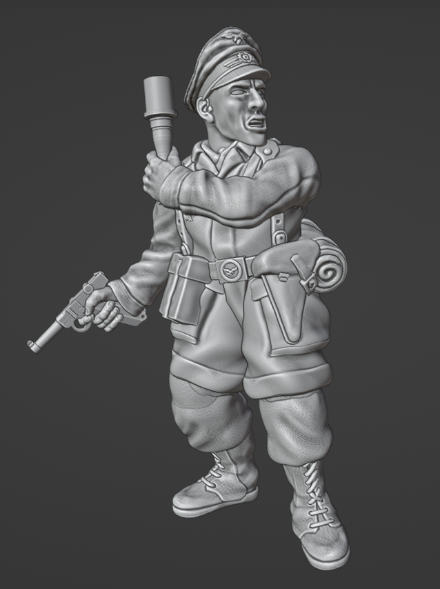 Col.Muller German Paratrooper Officer with grenade and pistol (2 versions)