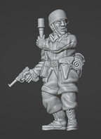 Col.Muller German Paratrooper Officer with grenade and pistol (2 versions)