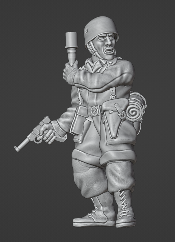 Col.Muller German Paratrooper Officer with grenade and pistol (2 versions)