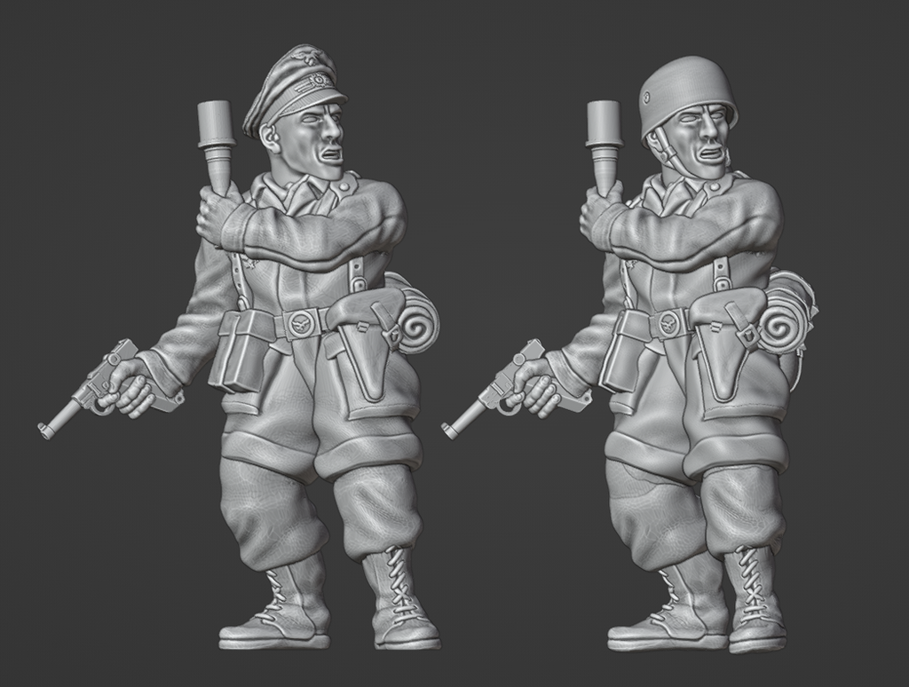 Col.Muller German Paratrooper Officer with grenade and pistol (2 versions)