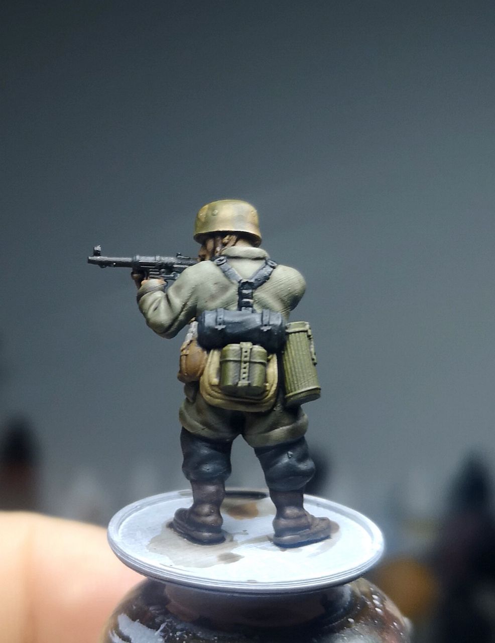 Col.Muller German Paratrooper Firing MP40