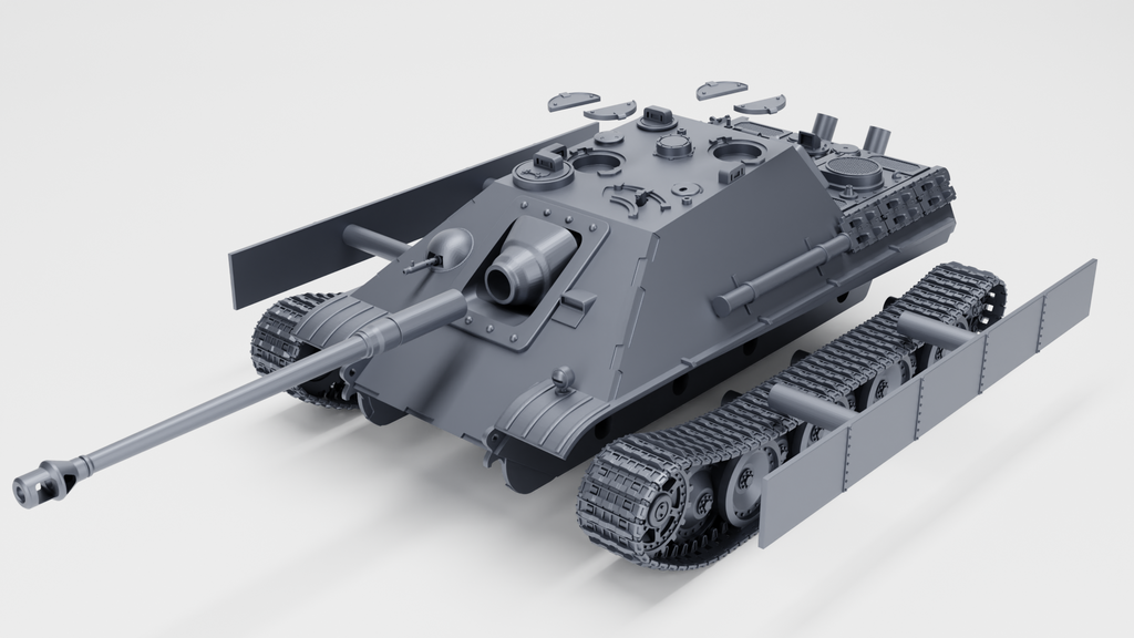WG3D Jagdpanzer V - Panzerjaeger Panther - Jagdpanther (Sd.Kfz.173) + 3 Tankmen (Germany, WW2)