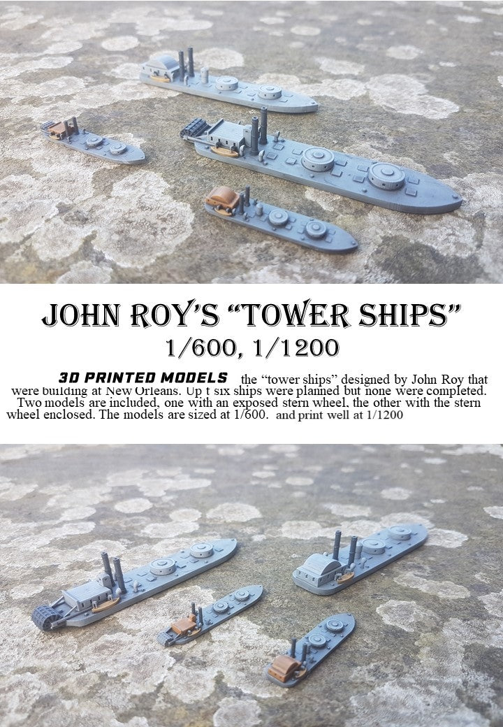 Manley LFG3D015 - 1/600 Confederate John Roys "Tower Ships"