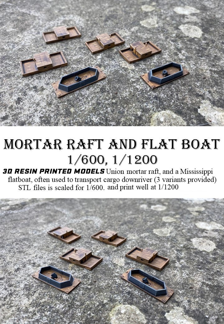 Manley LFG3D030 - 1/600 Mortar Barge and Flat Boats