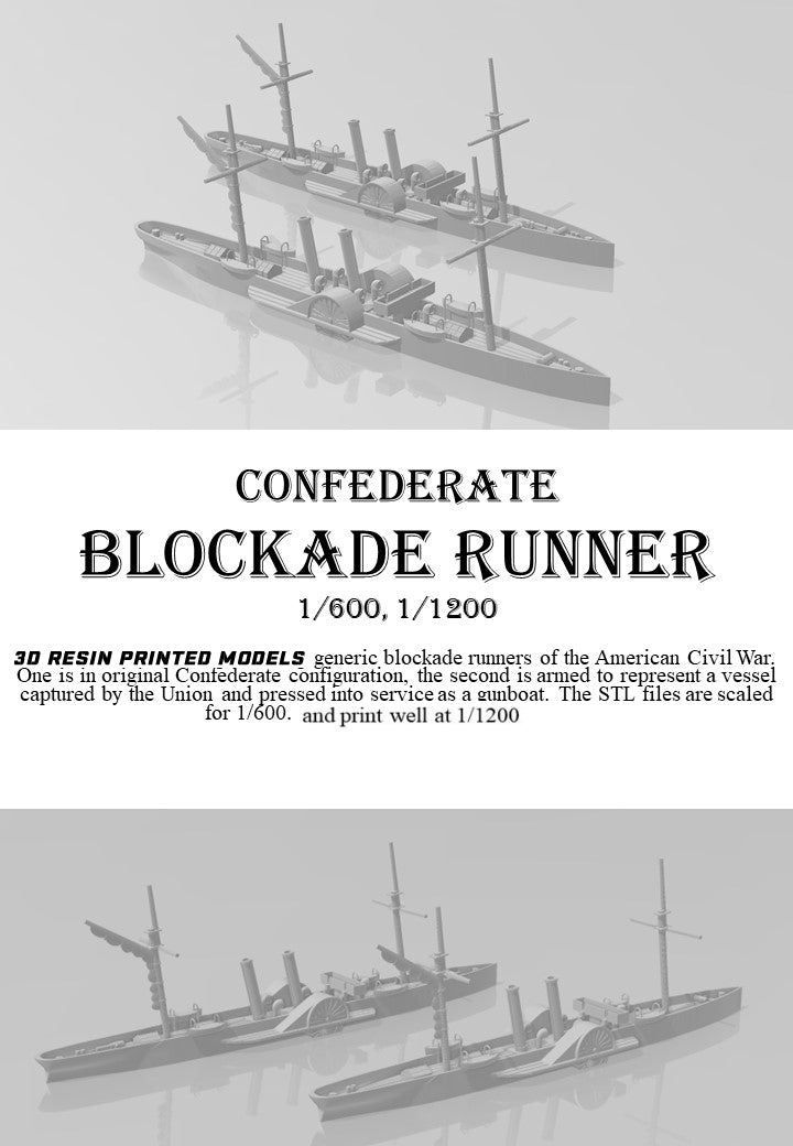 Manley LFG3D038 - 1/600 Confederate Blockade Runner