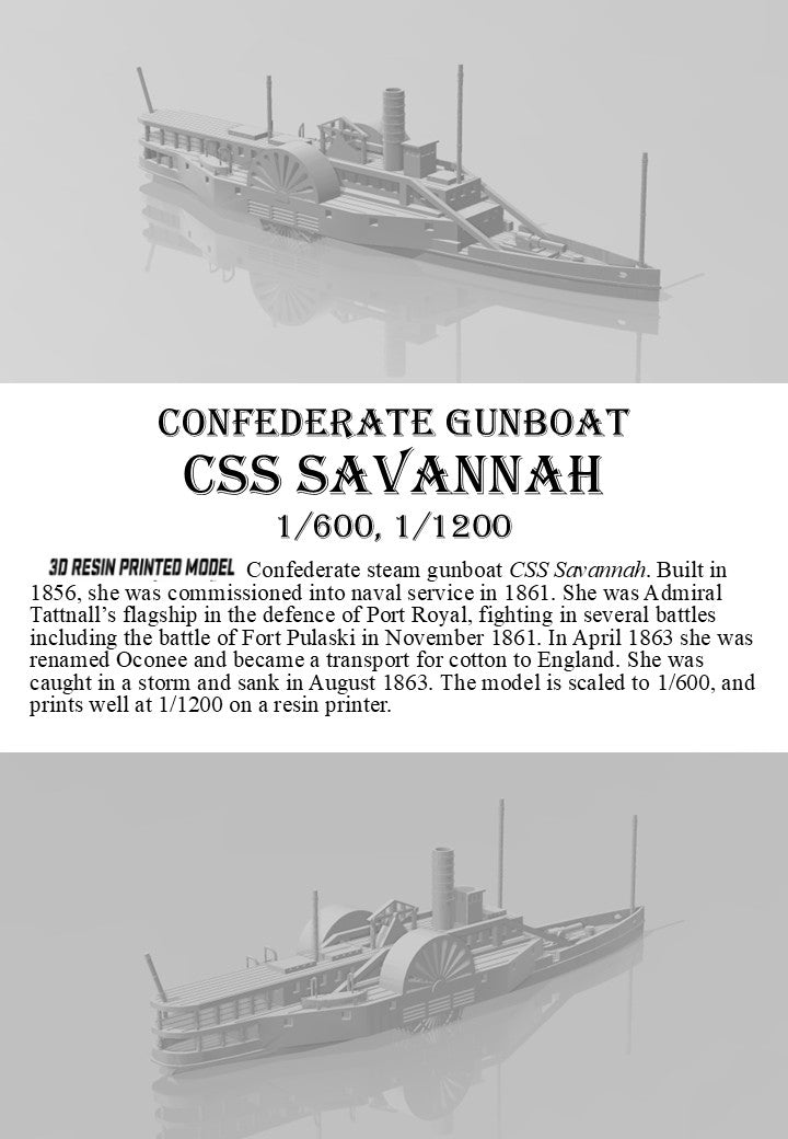 Manley LFG3D180 - 1/600 Confederate CSS Savannah