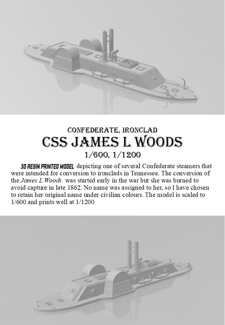 Manley LFG3D227 - 1/600 Confederate CSS James L. Woods
