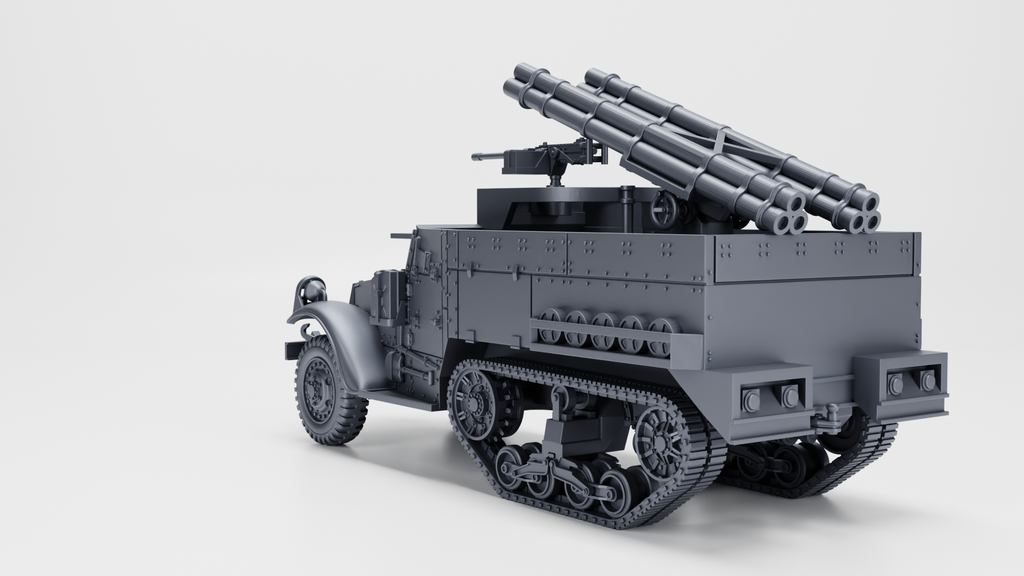 WG3D Halftrack M2A1 with two triple rocket launcher tubes (US, WW2)