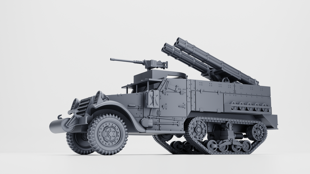 WG3D Halftrack M2A1 with two triple rocket launcher tubes (US, WW2)