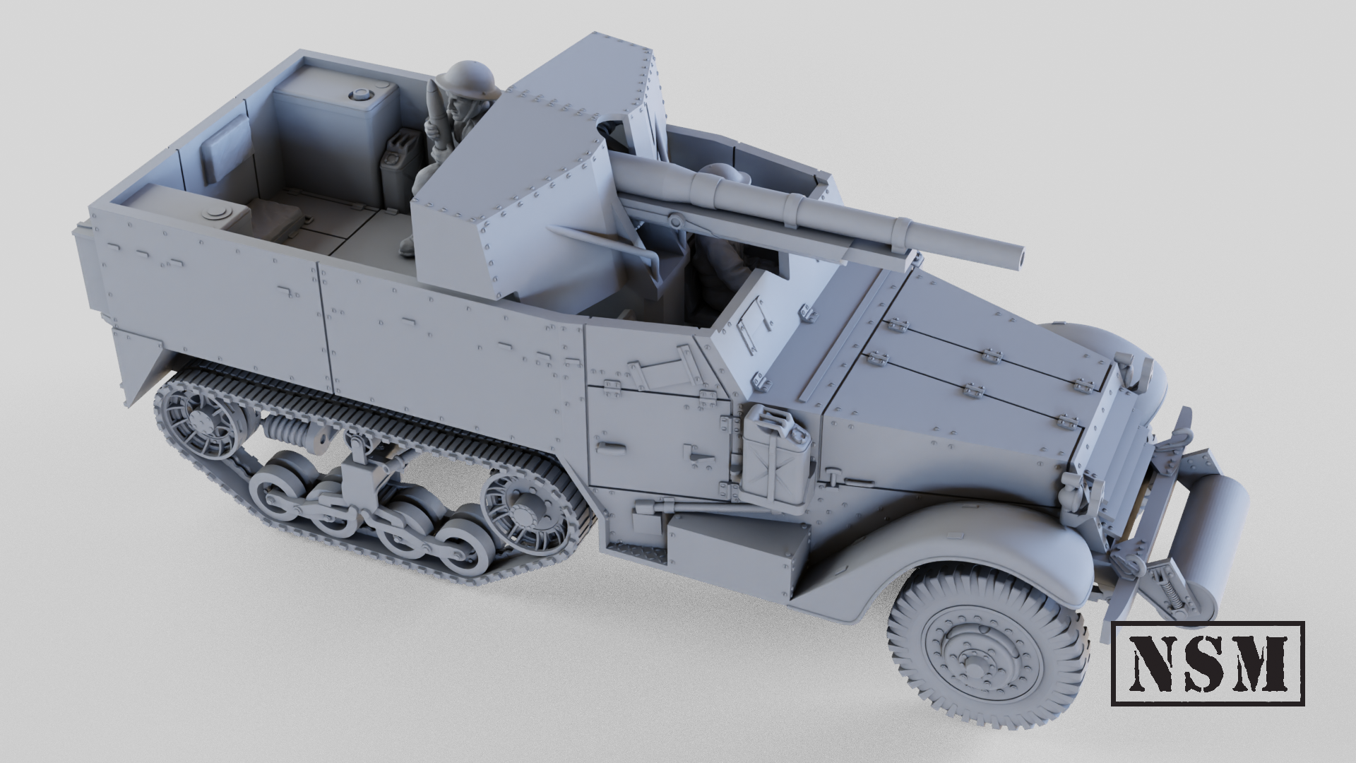 NSM Halftrack M3 75mm GMC - (UK, WW2)