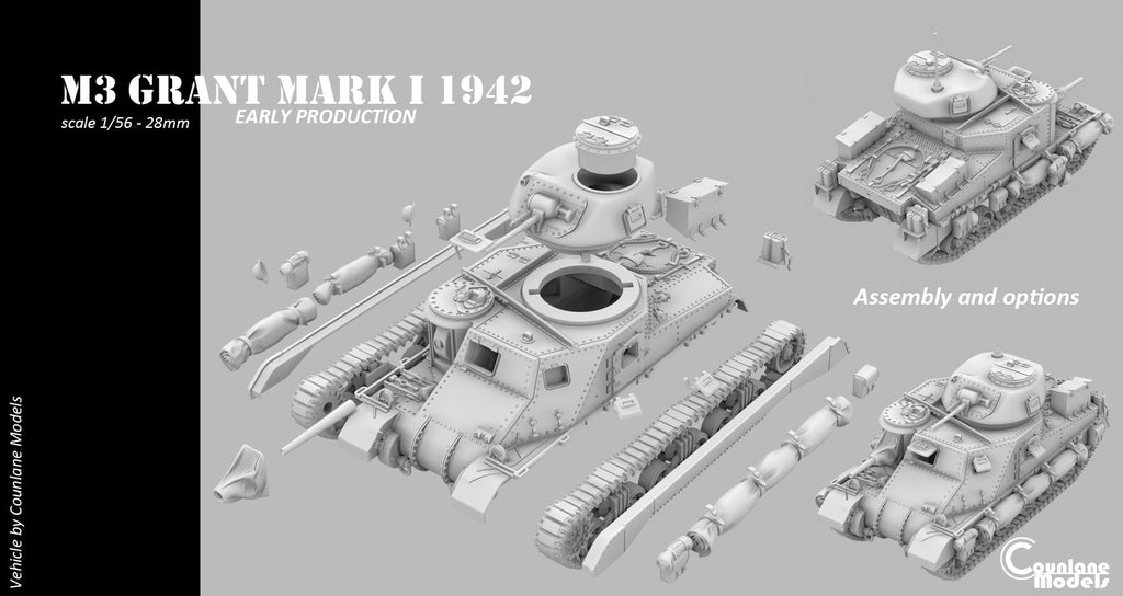 Counlane M3 Grant Mark I early prod 1942 (UK, WW2)
