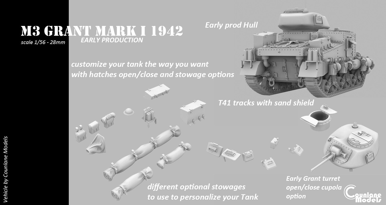 Counlane M3 Grant Mark I early prod 1942 (UK, WW2)
