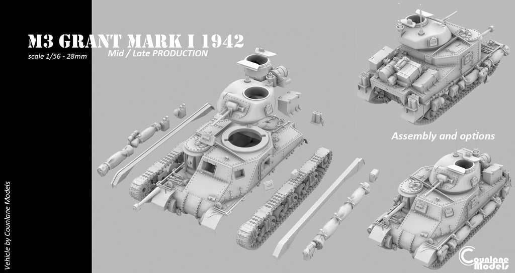 Counlane M3 Grant Mark I  Mid/Late prod 1942 (UK, WW2)