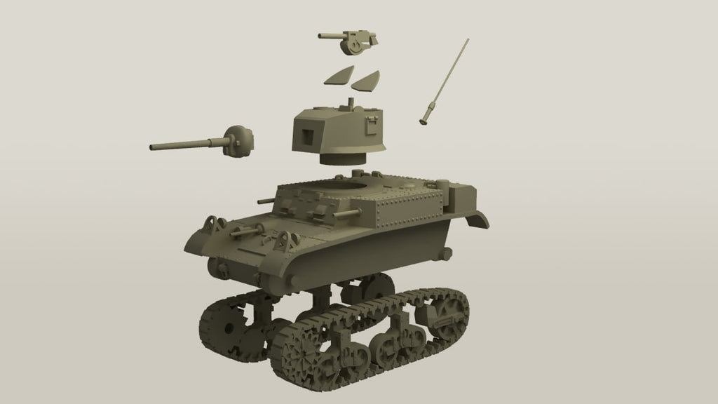 WG3D Stuart M3A1 (M3L) with sponson gun (US, WW2, Lend-Lease)
