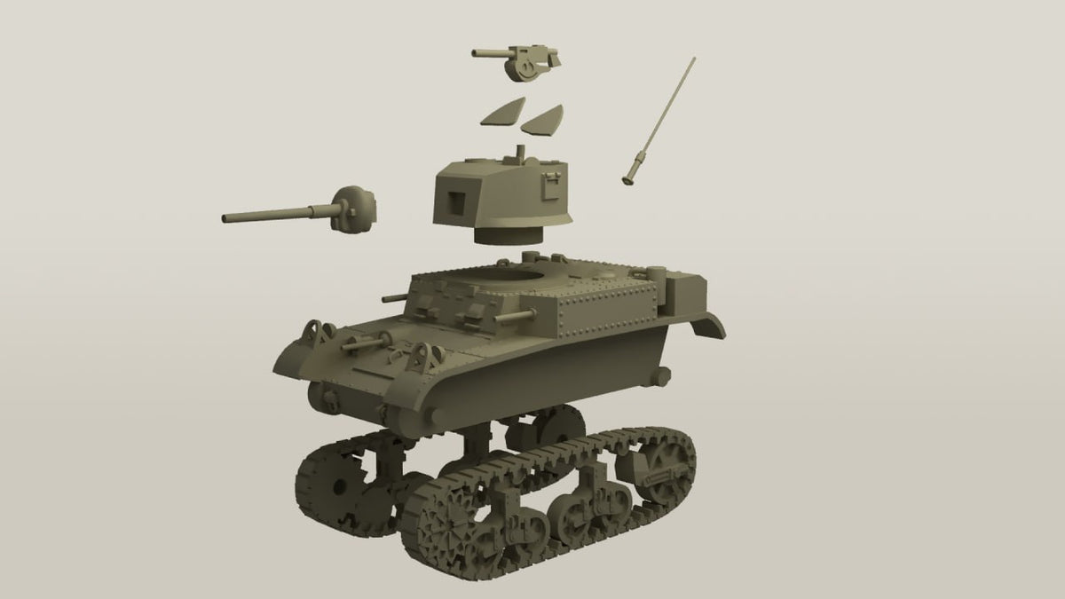 WG3D Stuart M3A1 (M3L) with sponson gun (US, WW2, Lend-Lease)