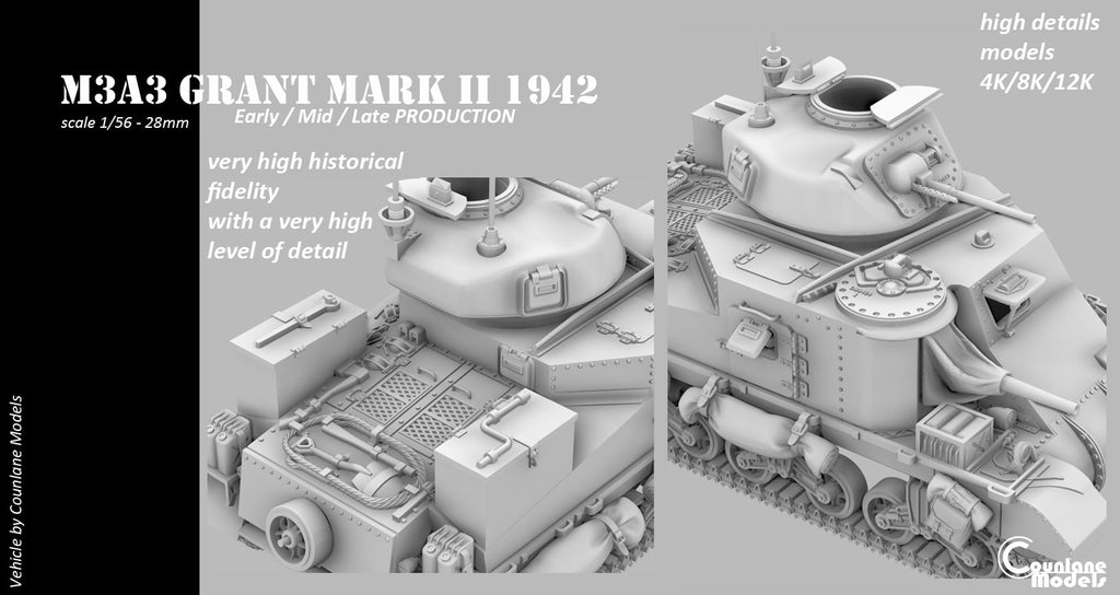 Counlane M3A3 Grant Mark II early/mid/late prod (UK, WW2)