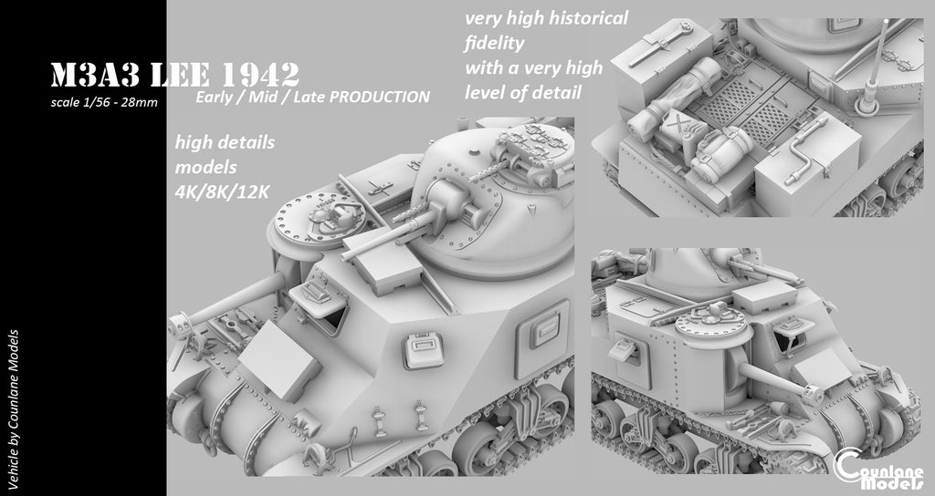 Counlane M3A3 Lee  Early, Mid and Late (USA, WW2)