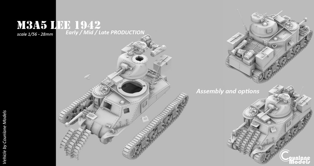 Counlane  M3A5 Lee  Early, Mid and Late (USA, WW2)