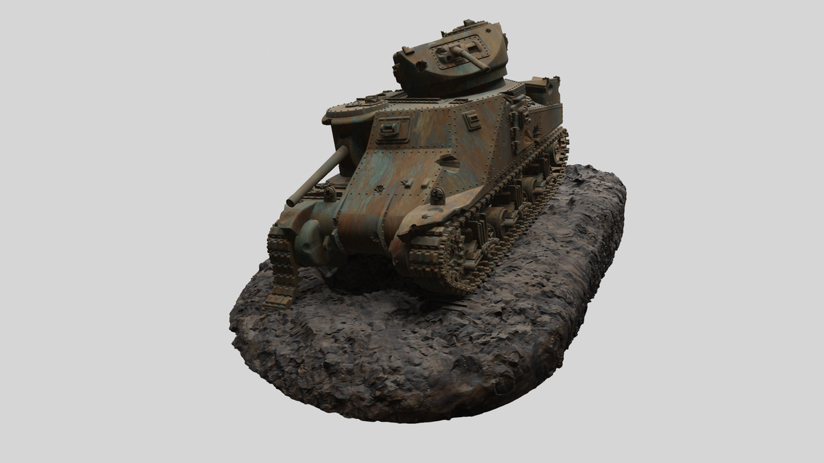 WG3D Destroyed M3 Lee Medium Tank (US, WW2)