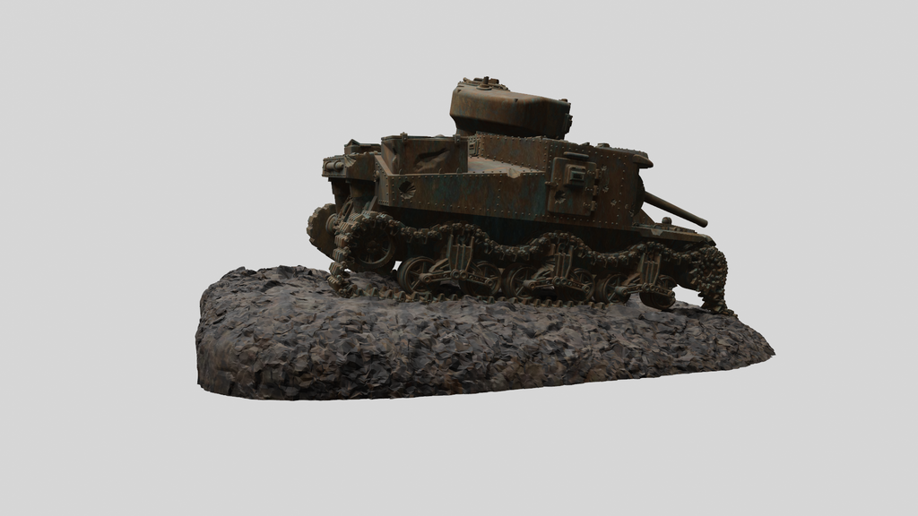 WG3D Destroyed M3 Lee Medium Tank (US, WW2)