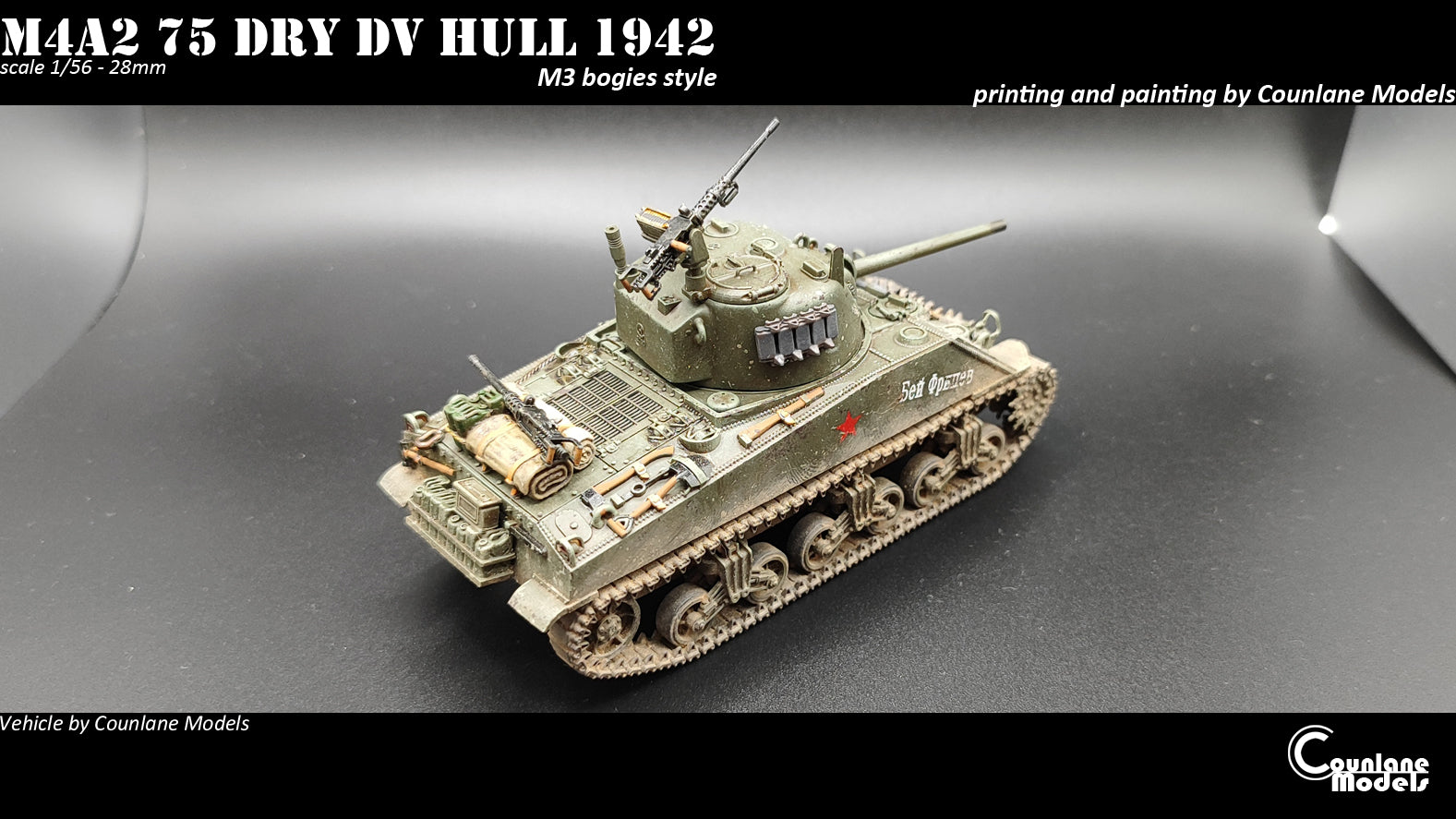 Counlane Sherman M4A2 early DV Hull, M3 bogies style (USA/UK/SOVIET, WW2)