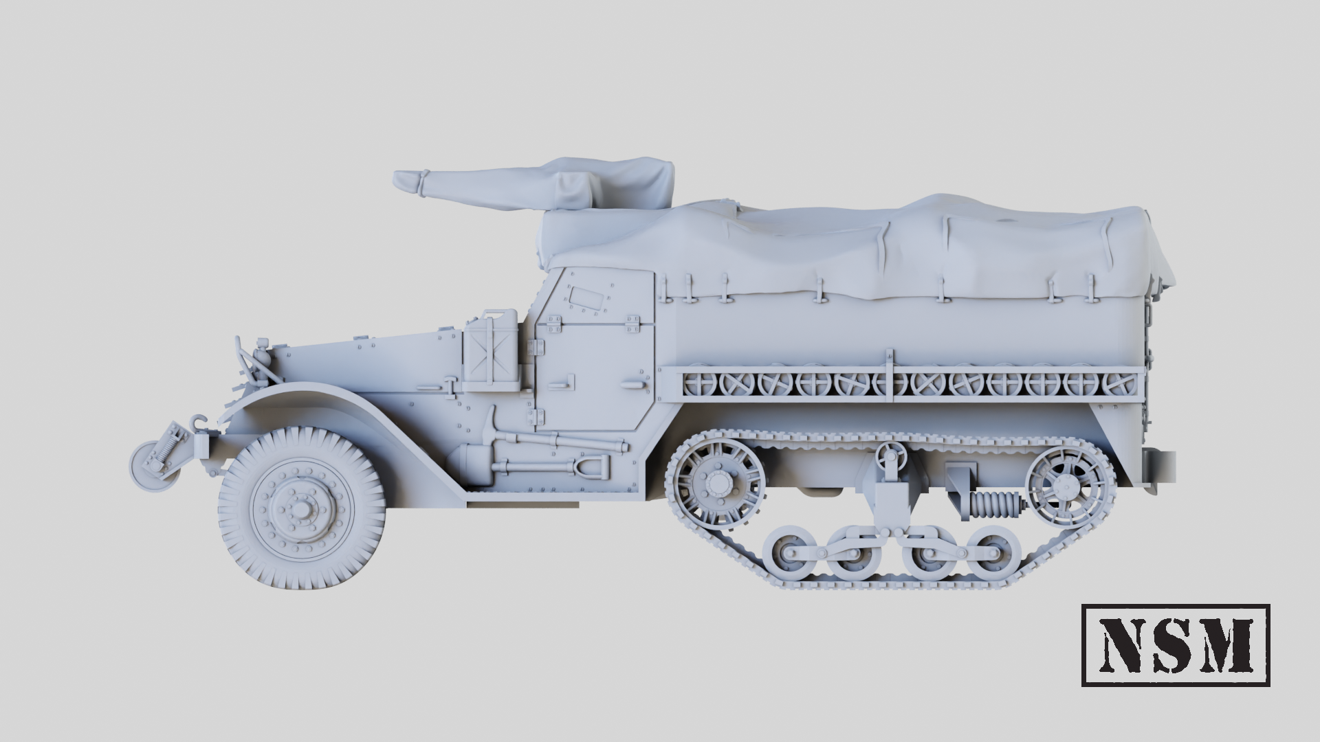 NSM Halftrack M5A1 8th Army - (UK, WW2)