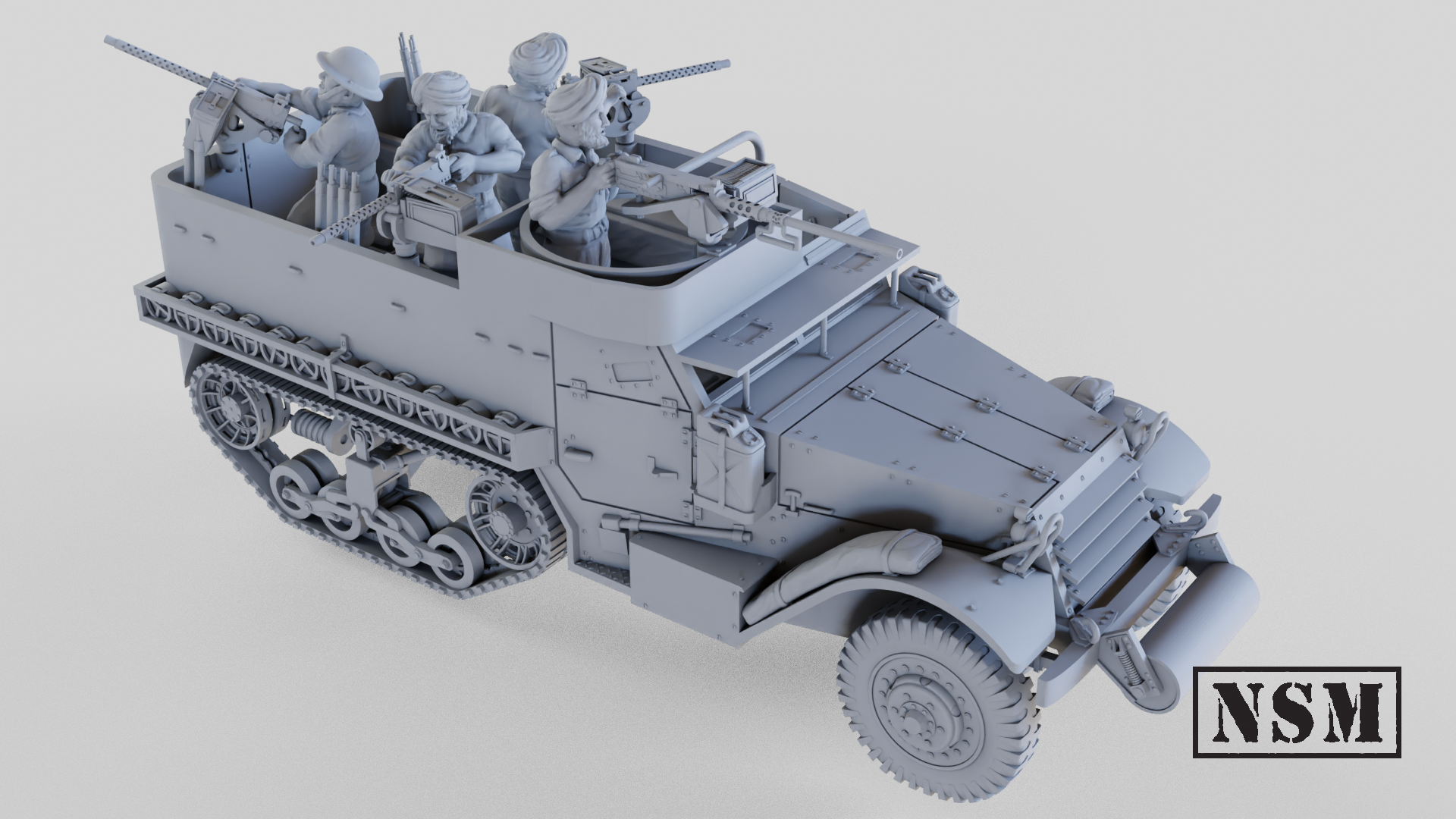 NSM Halftrack M5A1 8th Army - (UK, WW2)