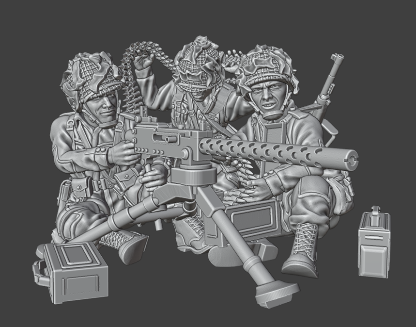 Col. Muller US AIRBORNE BROWNING 1919 MMG FIRE TEAM