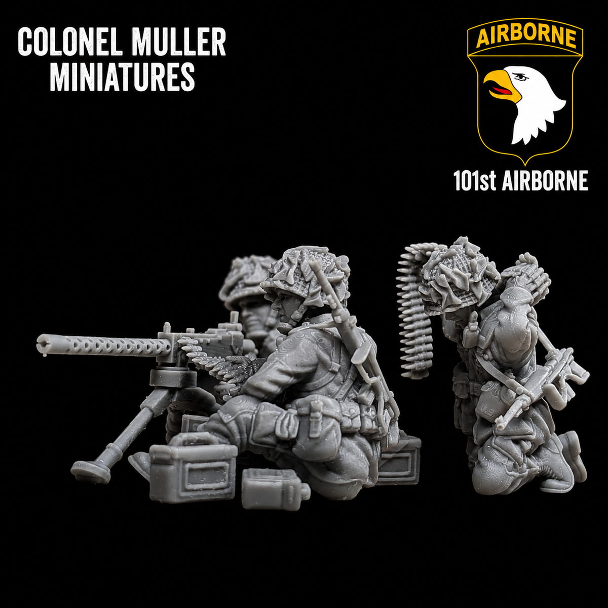 Col. Muller US AIRBORNE BROWNING 1919 MMG FIRE TEAM