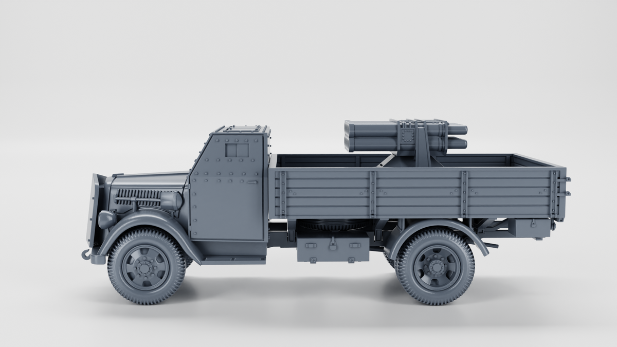 WG3D Opel Blitz with FLAK38 20mm with armored cab (+15cm Panzerwerfer) (Germany, WW2)