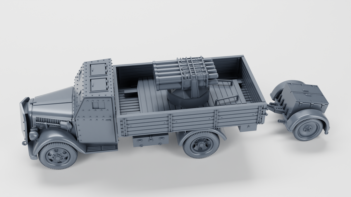 WG3D Opel Blitz with FLAK38 20mm with armored cab (+15cm Panzerwerfer) (Germany, WW2)