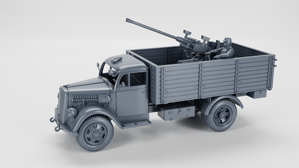 WG3D Opel Blitz with German Bofors 40mm FLAK 28 AA gun (Germany, WW2)