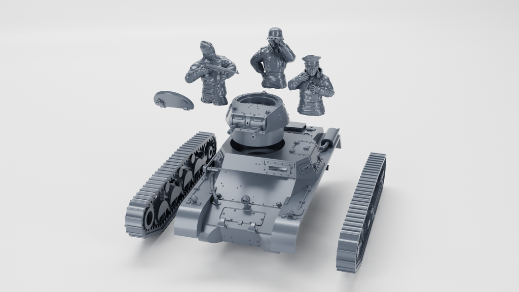 WG3D Panzer I Ausf.A (Sd.Kfz.101) + 3 Tankmen (Germany, 1934, Interwar + Spanish Civil War)