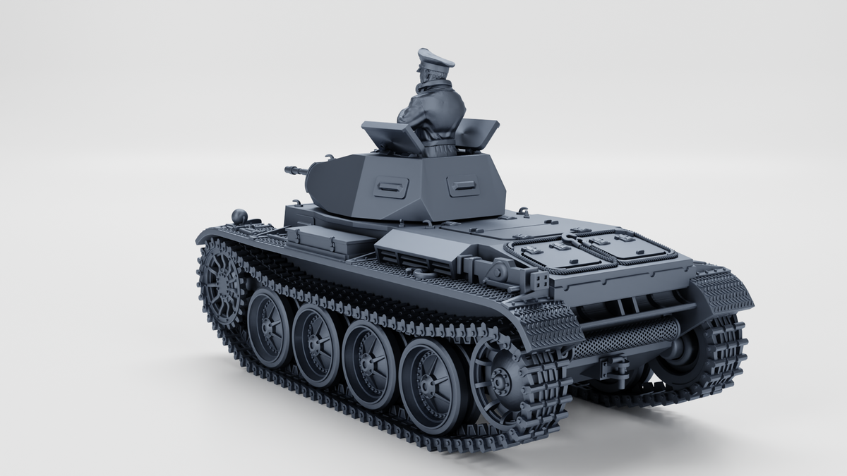 WG3D Panzer II Ausf.D (Sd.Kfz.121) + 3 Tankmen (Germany, WW2)