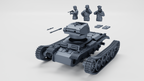 WG3D Panzer II Ausf.D (Sd.Kfz.121) + 3 Tankmen (Germany, WW2)