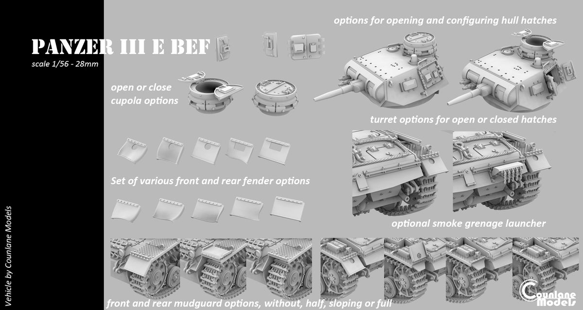 Counlane Panzer III Ausf E Befehlswagen (BEF) 1940 (Germany, WW2)