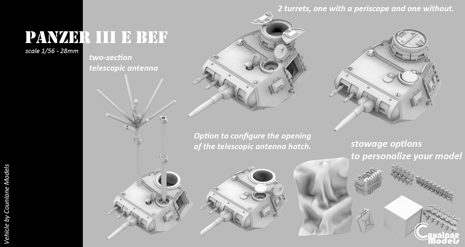Counlane Panzer III Ausf E Befehlswagen (BEF) 1940 (Germany, WW2)