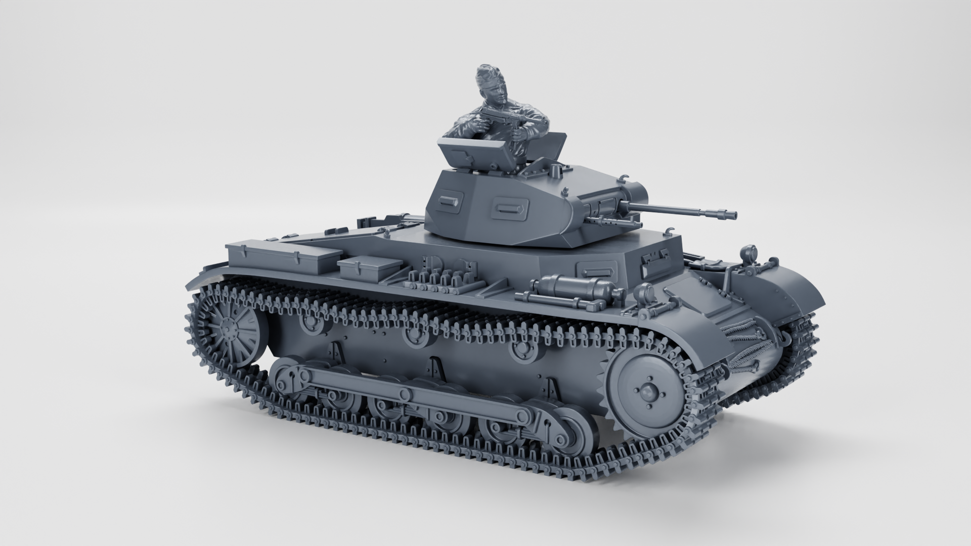 WG3D Panzer II Ausf.A (Sd.Kfz.121) + 3 Tankmen (Germany, 1934, Interwar)