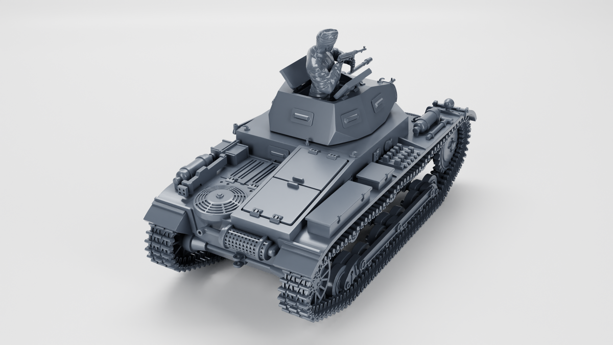 WG3D Panzer II Ausf.A (Sd.Kfz.121) + 3 Tankmen (Germany, 1934, Interwar)