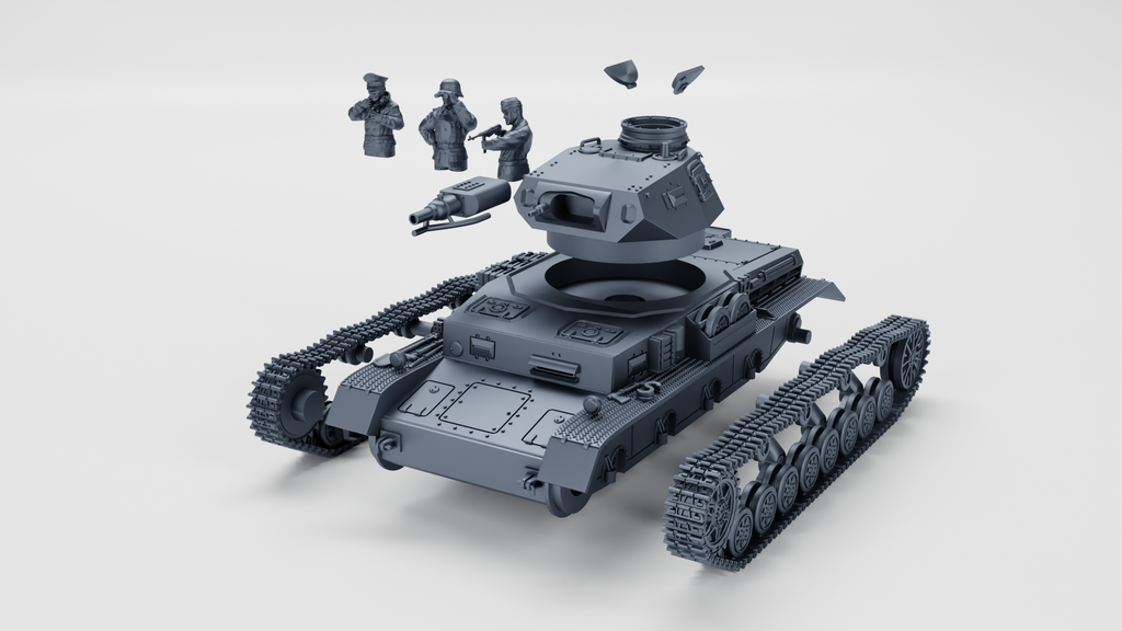 WG3D Panzer IV Ausf.C + 3 Tankmen (Germany, WW2)